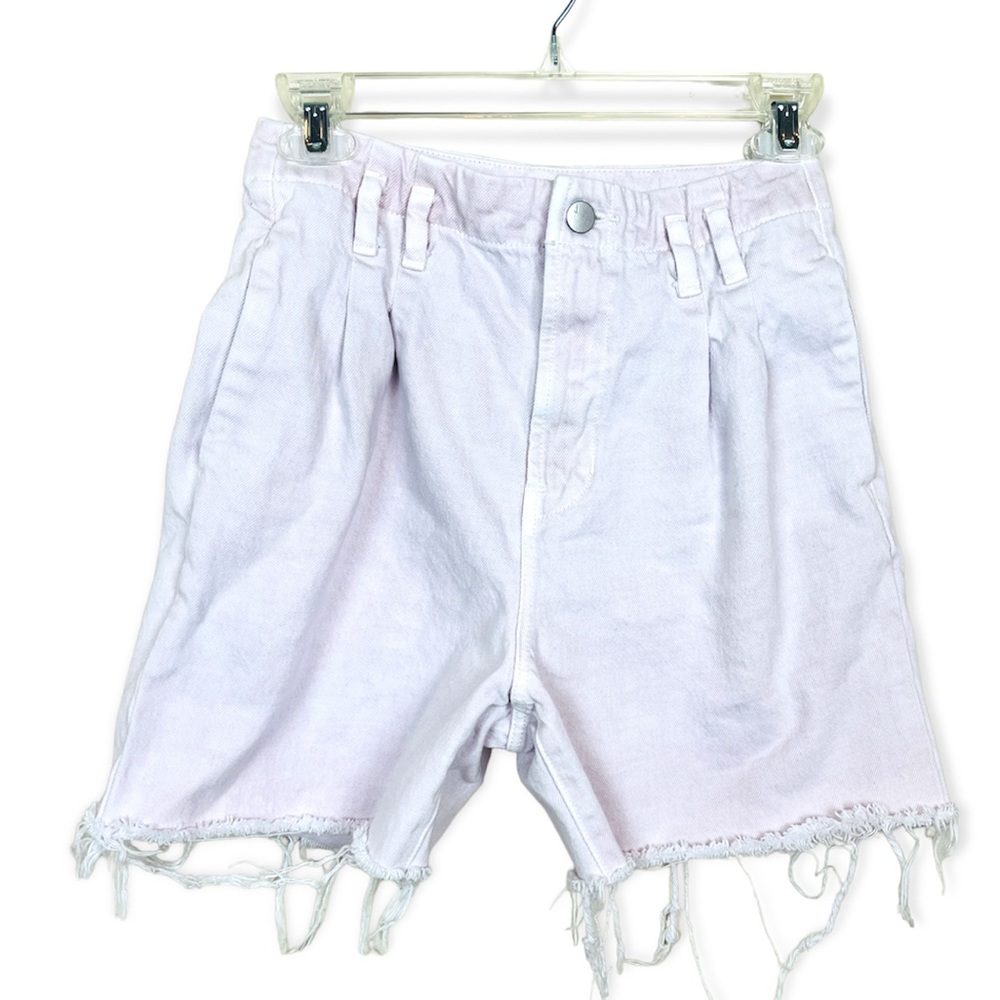 J BRAND Dusky Pink Distressed High Waist Shorts 25 DIY Fade Grunge XS